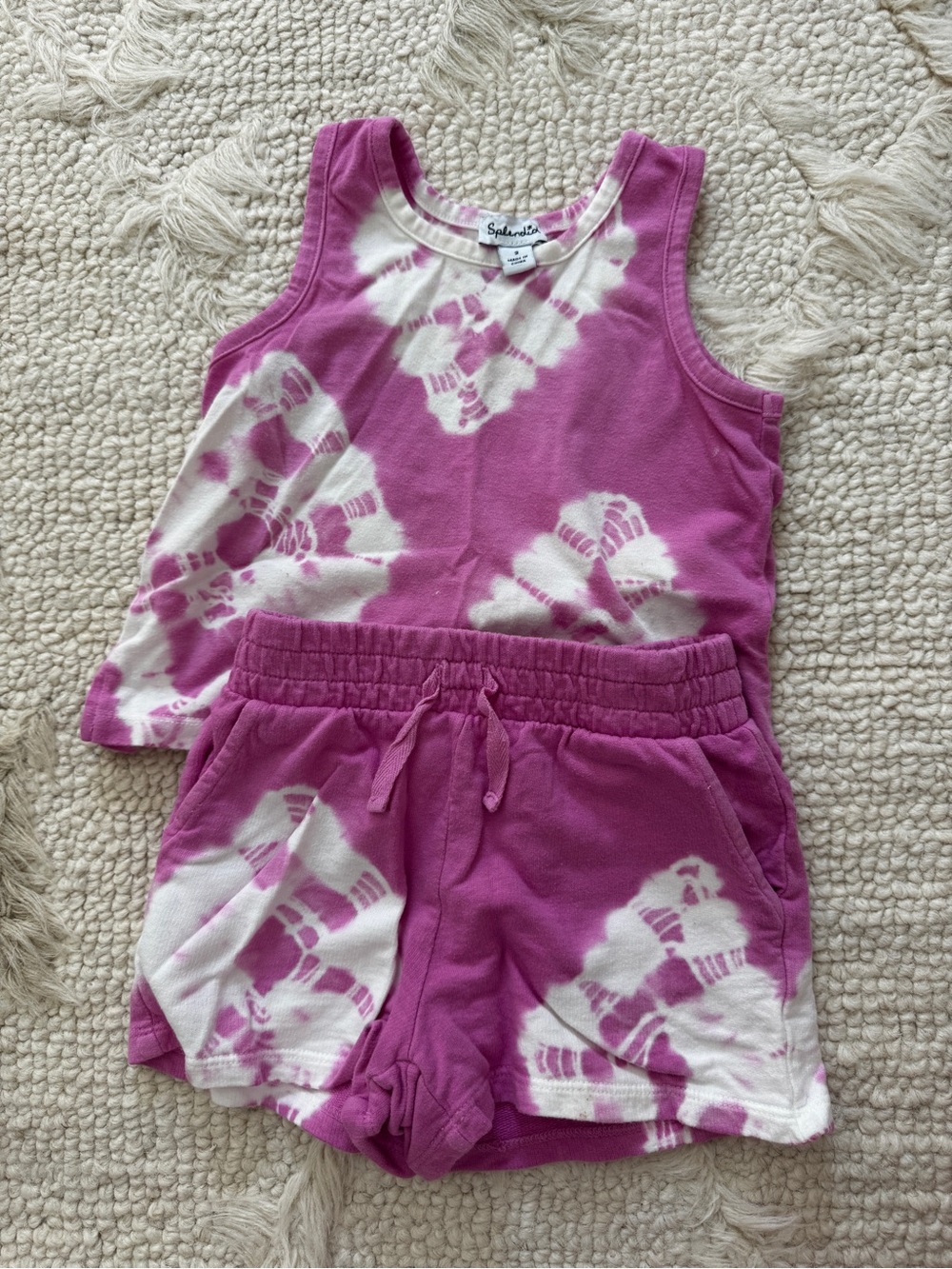 Girls tie dye short set